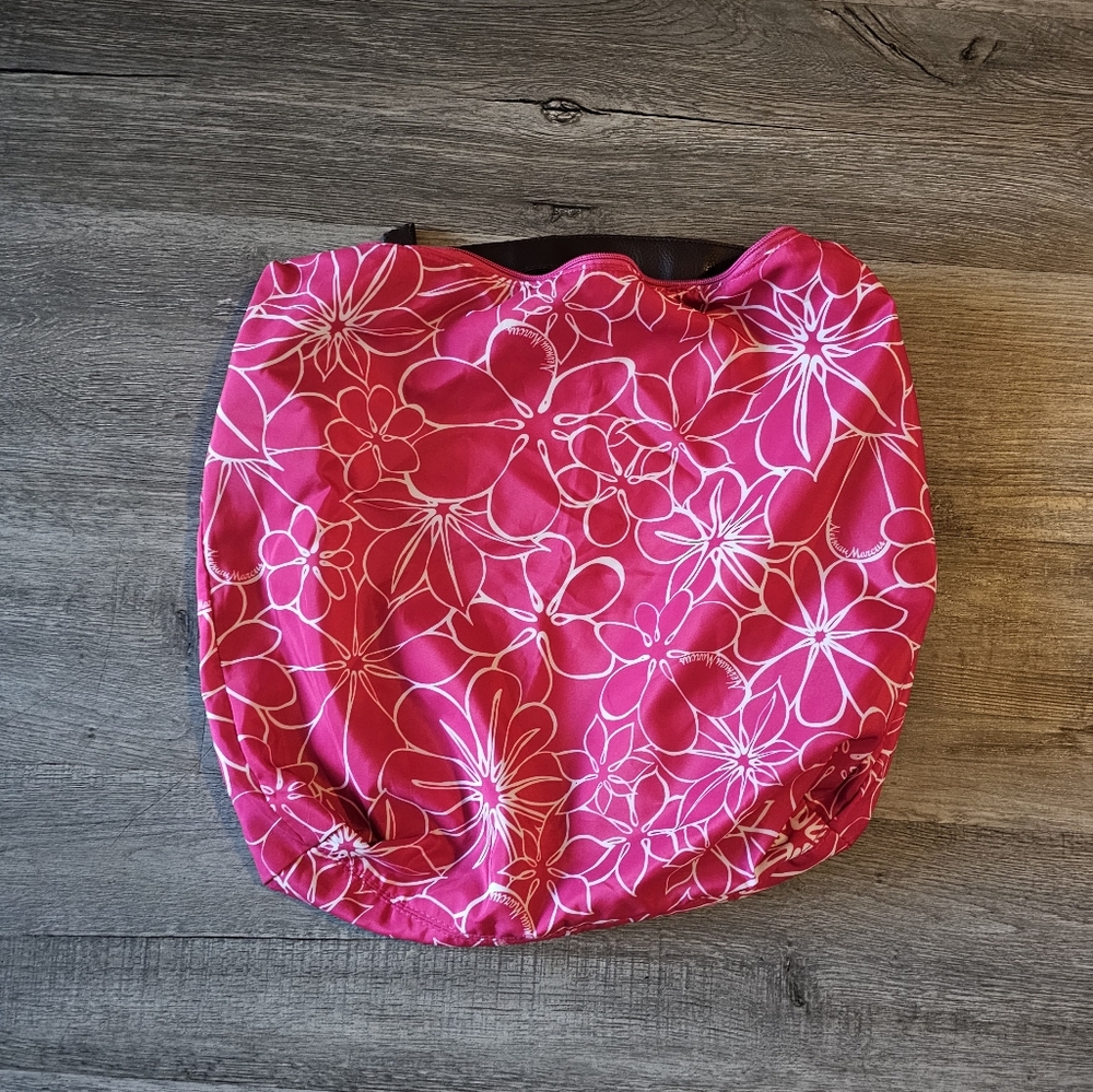 NWOT Neiman Marcus Hot Fushia Pink Floral Tote Beach Bag